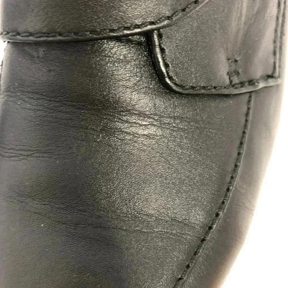 Clarks Black Leather Heeled Mule With Buckle Women's Size 10 Heels - Picture 9 of 11